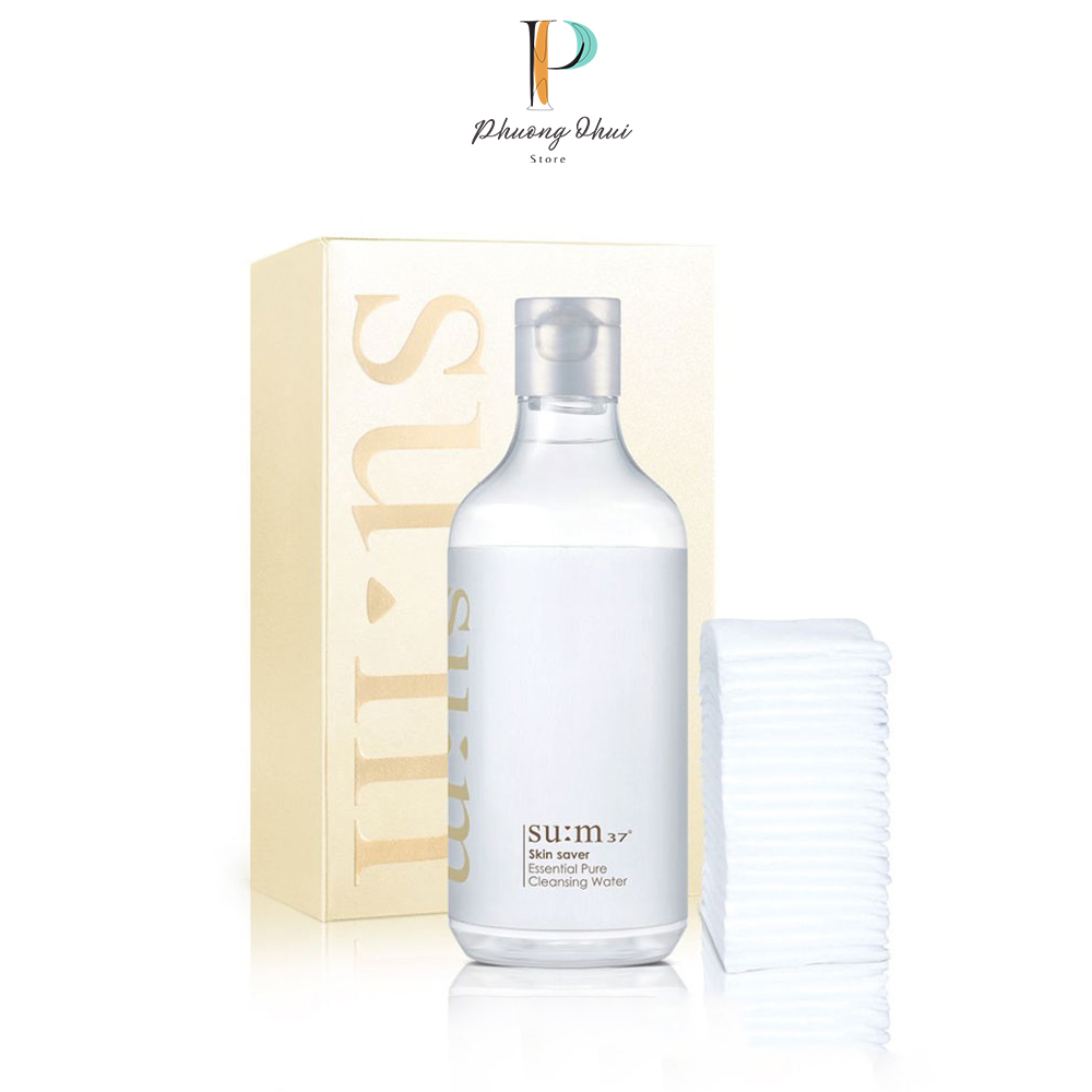 Nước Tẩy trang Sum37 Skin Saver Essential Pure Cleansing Water 400ml - Tặng bông tẩy trang