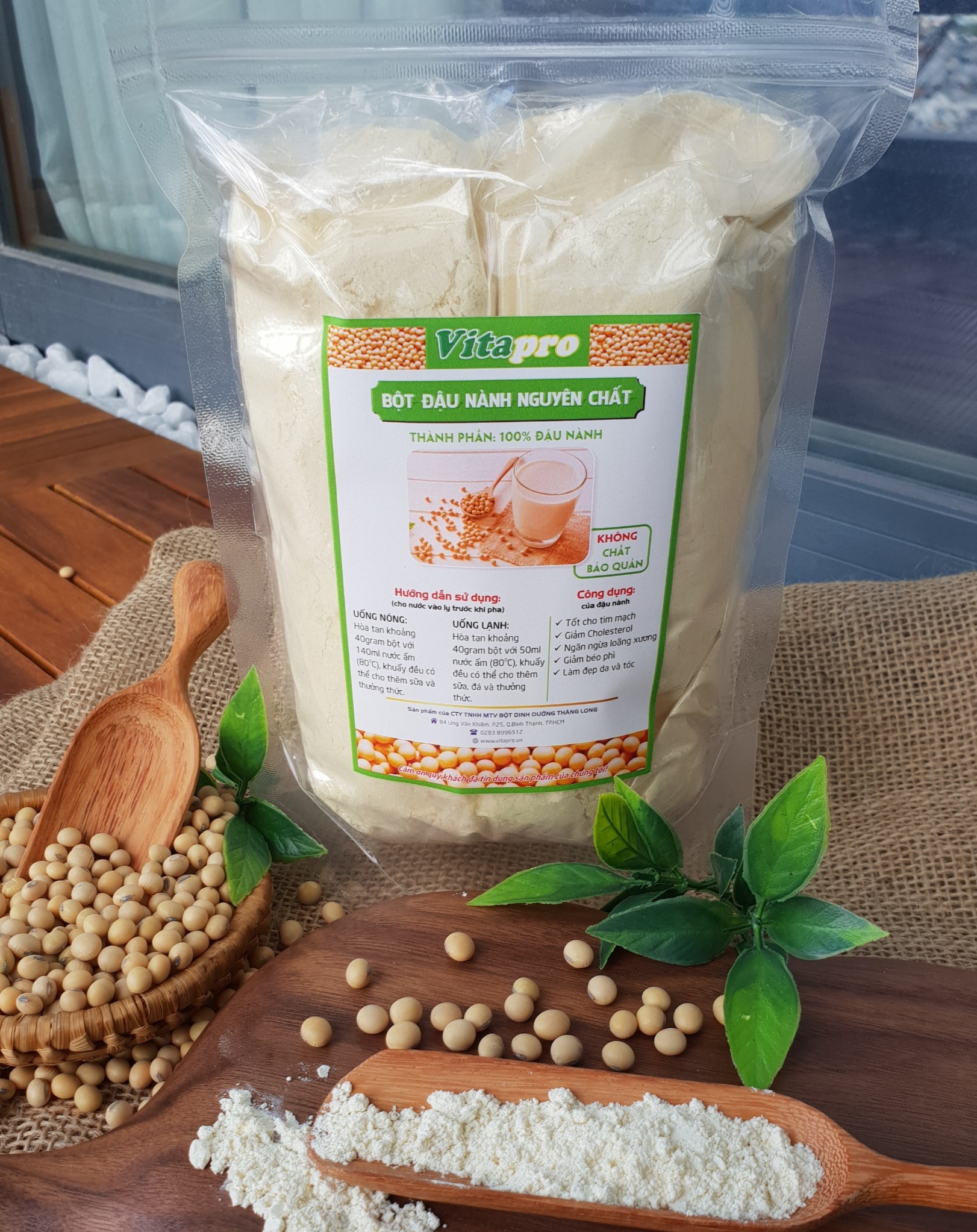 BỘT ĐẬU NÀNH 100% NGUYÊN CHẤT - KHÔNG ĐƯỜNG - CỰC MỊN ( KO CHẤT BẢO QUẢN) - 500 GR