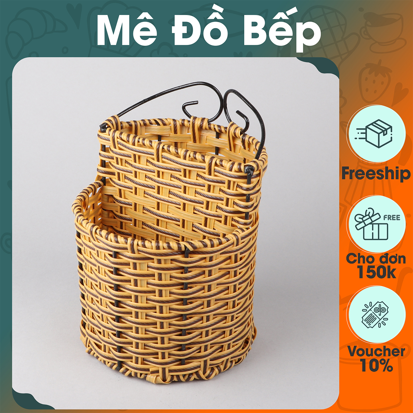Ống đựng muỗng đũa nhựa mây cao cấp OD01