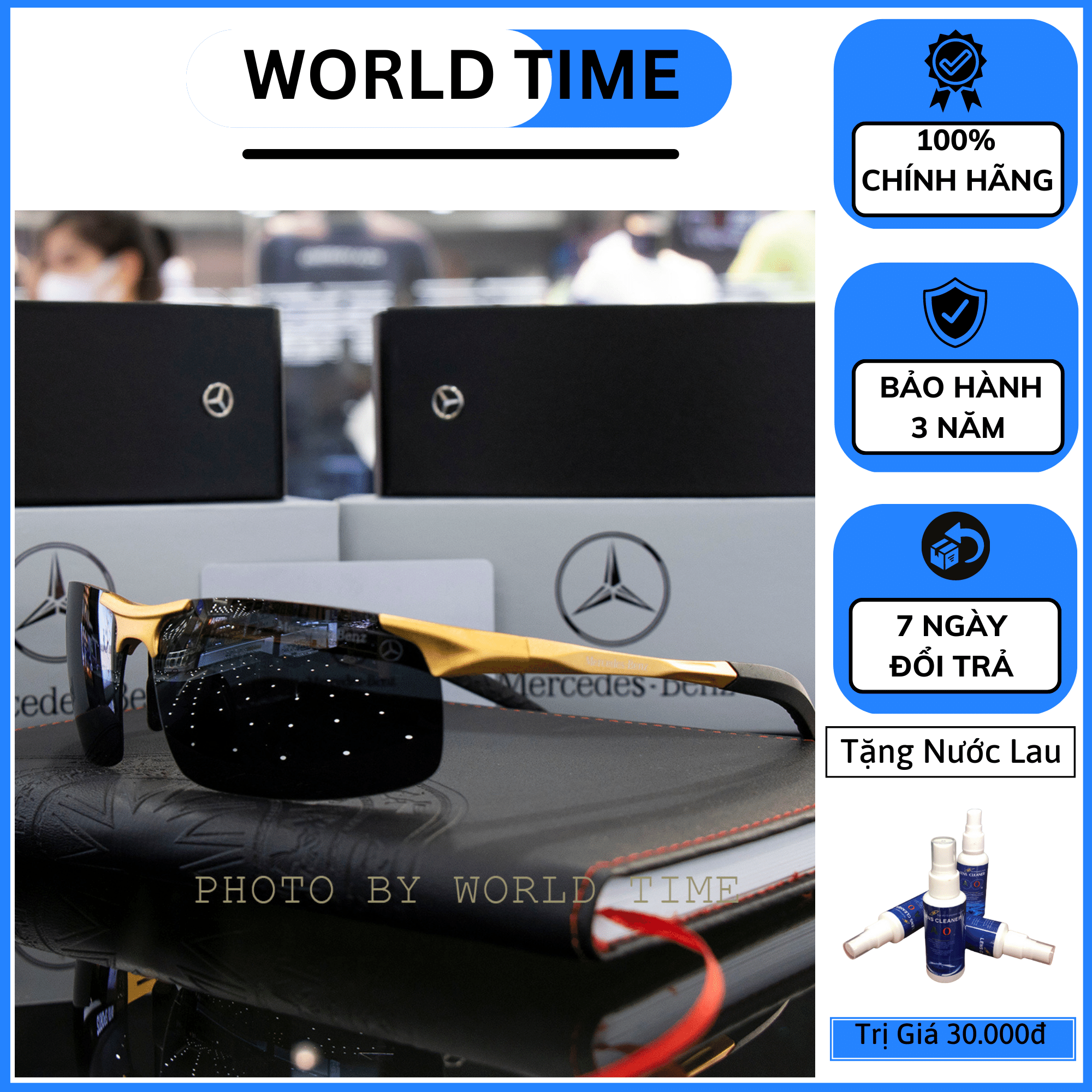 Kính mát nam cao cấp PL , Tròng Polarized Full Box Thẻ BH 12 tháng