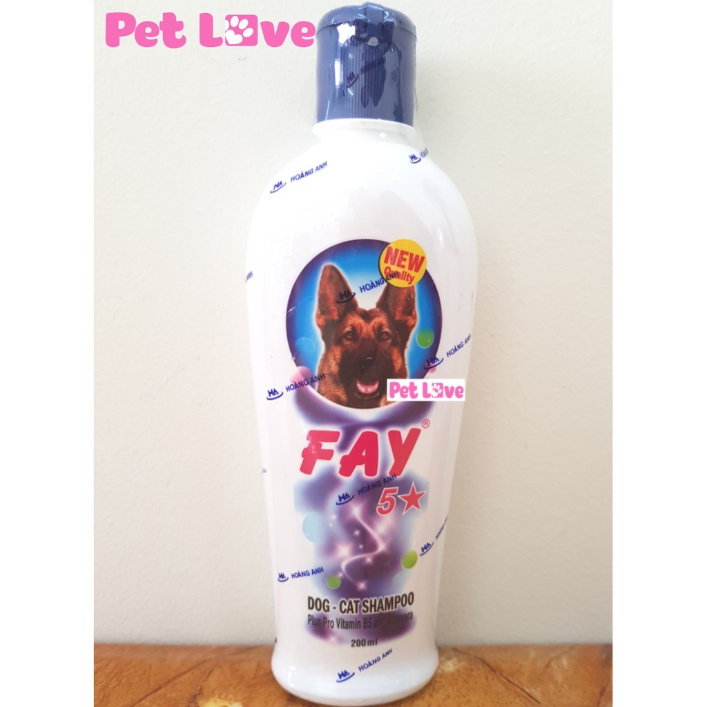 Sữa tắm Fay 5 sao diệt ve rận, bọ chét, khử mùi, mượt lông chó mèo (chai 200ml)