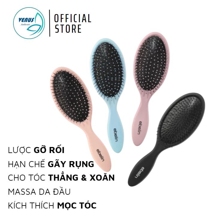 Lược chải tóc gỡ rối Ebelin Leichtkamm hình Oval chống gãy và rụng tóc - Hàng nội địa đức