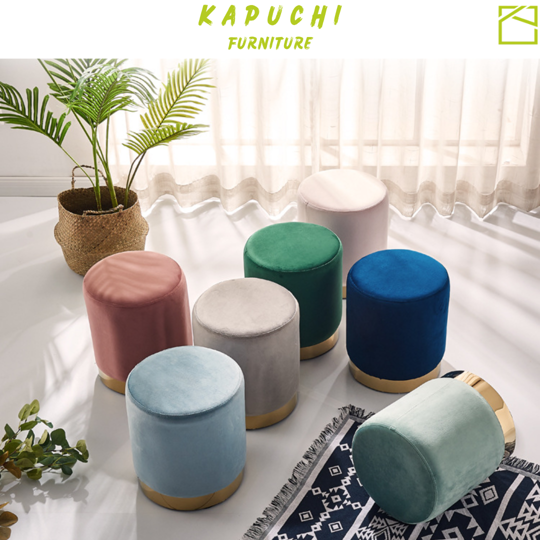 Ghế đôn trang trí, ghế đôn bàn trang điểm cao cấp kapuchi - kc18