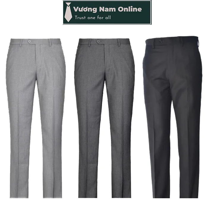 Quần tây nam công sở trung niên đẹp vải không phai Quần âu nam đen ống đứng