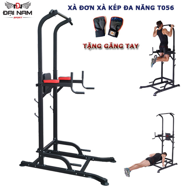 Xà Đơn Xà Kép Đa Năng T056 Điều Chỉnh Chiều Cao Tập Hàng Nhập Khẩu Đại Nam Sport Chịu Lực 130kg + Tặng Kèm Găng Tay Tập Xà