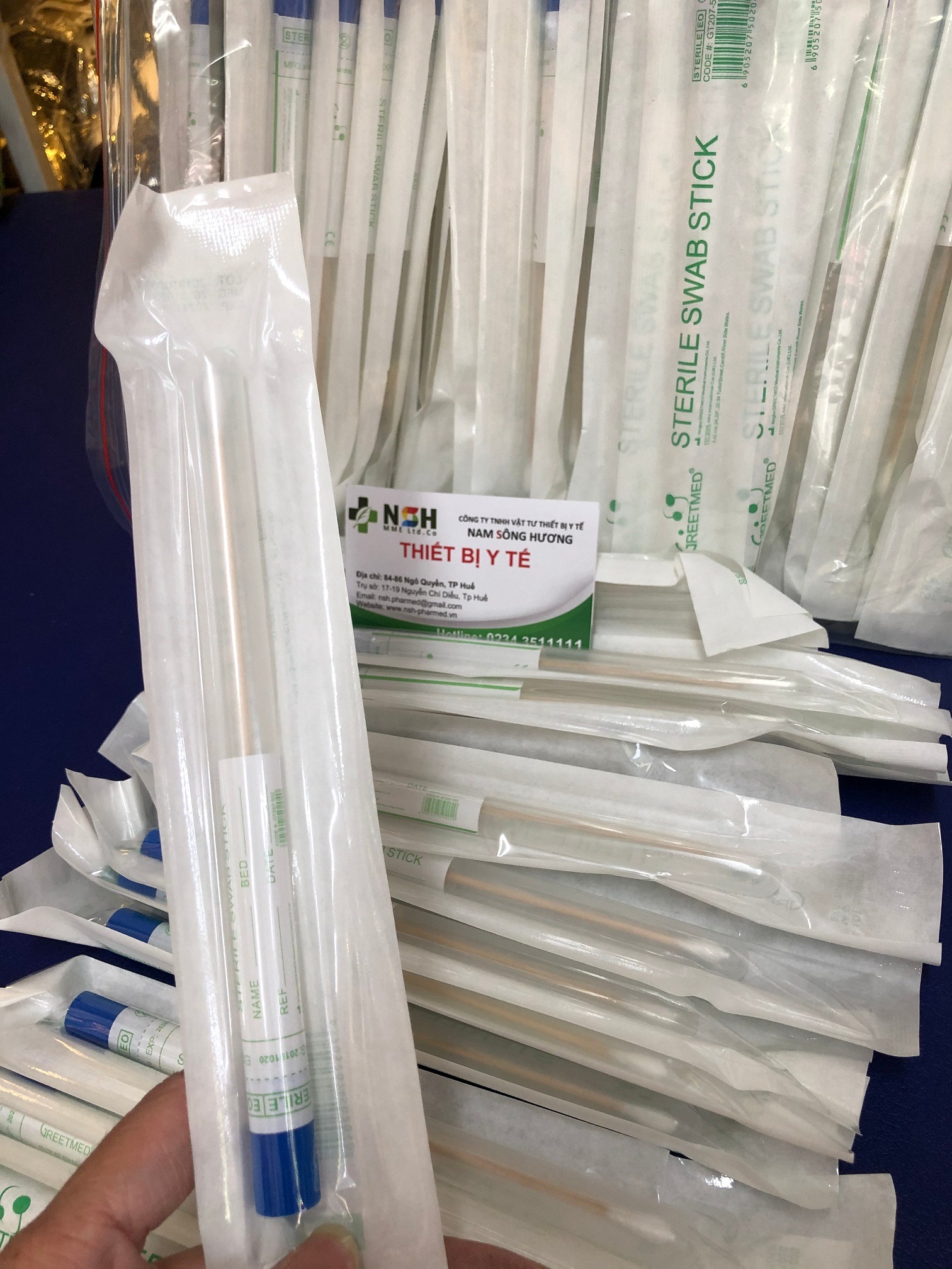 Combo 50 cái Que gòn xét nghiệm Que gòn xét nghiệm tiệt trùng từng ống trong vỉ giấy
