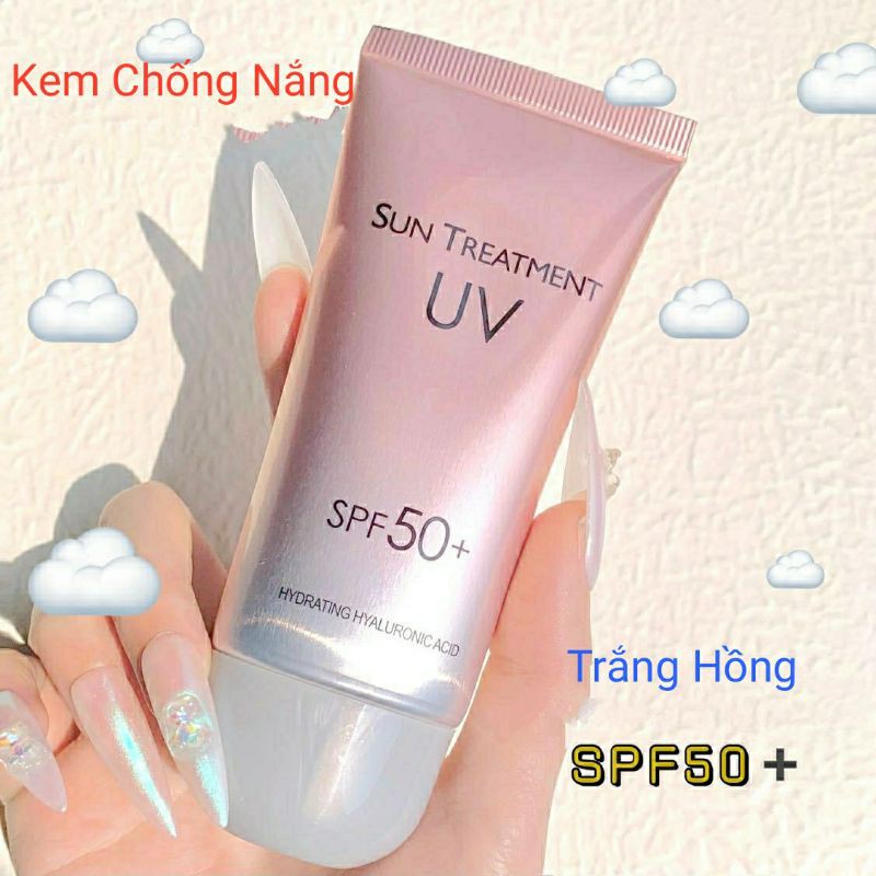 Kem Chống Nắng Chống Tia UV Sun Treatment SPF 50+ Dưỡng Da Nâng Tone Trắng Hồng Rạng Rỡ, Hàng Nội Địa Trung (60ml)