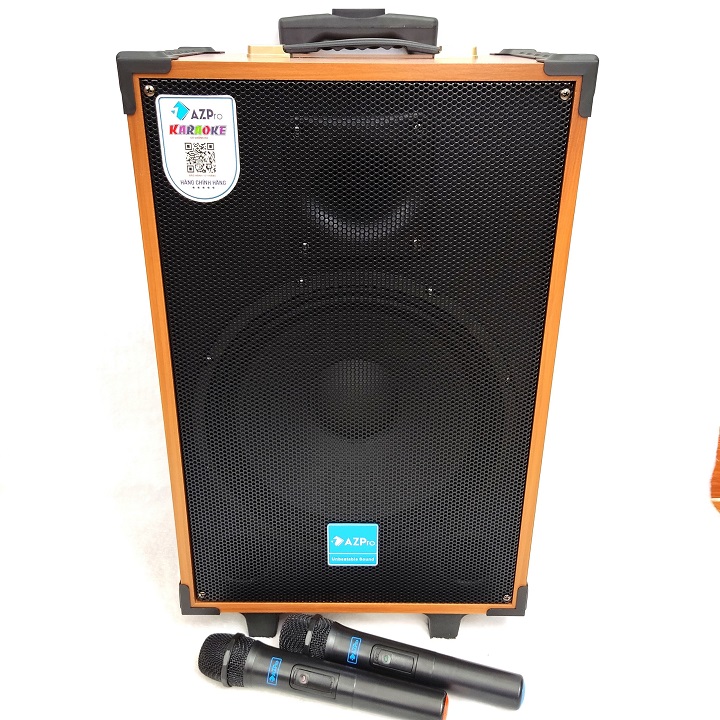 Loa kéo Bluetooth AZ 10-bass 25 chính hãng Azpro kèm 2 mic không dây hát karaoke