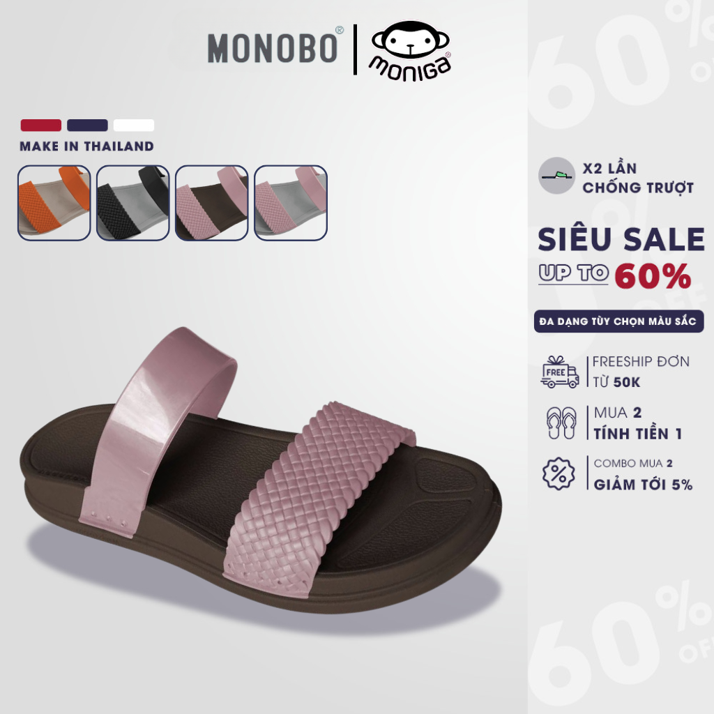 Dép thái lan nữ monobo cao su dẻo, siêu êm monobo - kelly 9