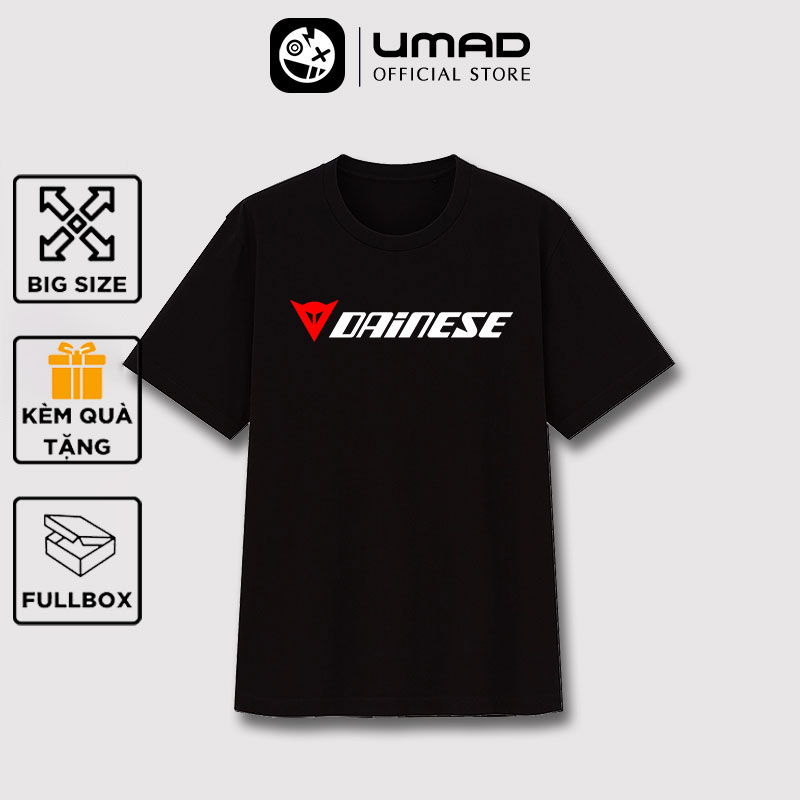 Áo thun nam UMAD racing boy DAINESE phản quang 7 màu cổ tròn tay ngắn màu đen có bigsize 4XL 100kg mẫu Biker xe độ, xe đua rcb đi phượt chất vải thể thao thoáng mát