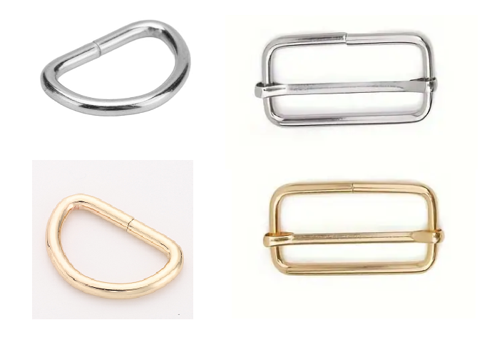 Set 1 chiếc Khoen D, Tăng giảm kim loại Phụ kiện túi xách, balo, bag
