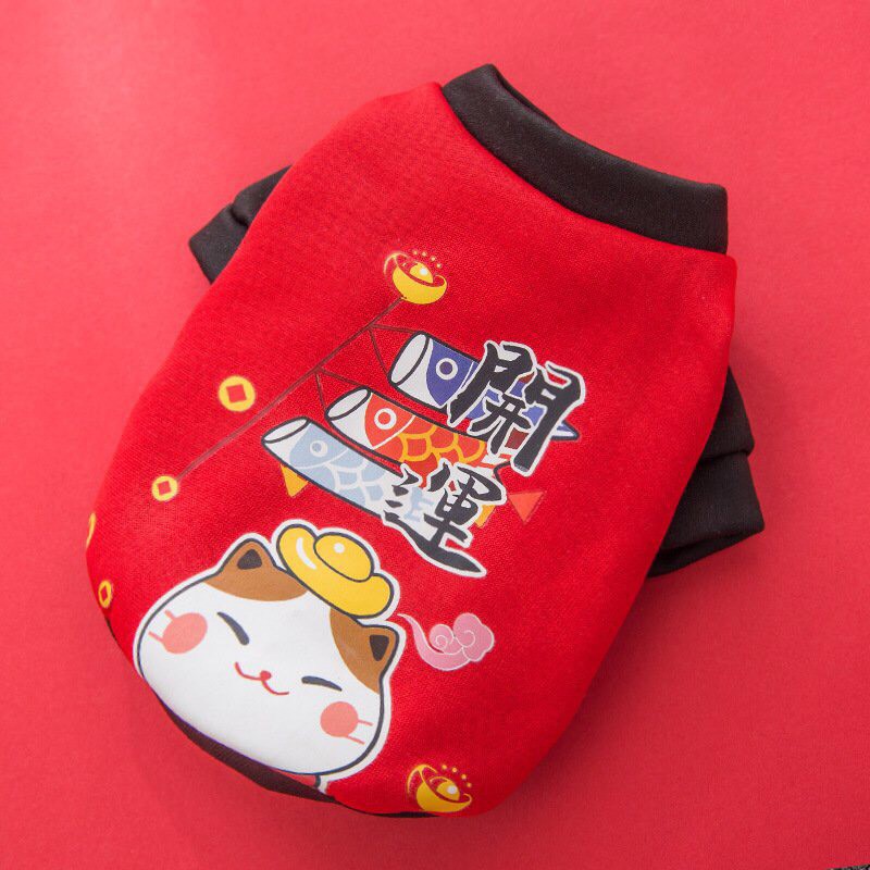 [HCM]Áo tết cho chó mèo hình mèo may mắn - áo mèo may mắn cho thú cưng đa dạng kích cỡ chất lượng đảm bảo và cam kết hàng như mô tả