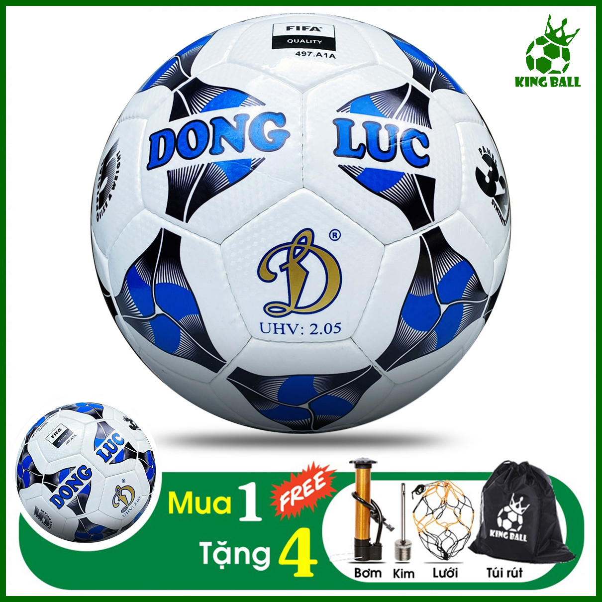 Quả Bóng Đá Động Lực Size Số 4 5 UHV UCV 2.05  3.05 Trái Banh Trẻ Em Da PU Cao Cấp Thi Đấu Sân Cỏ Nhân Tạo & Tự Nhiên