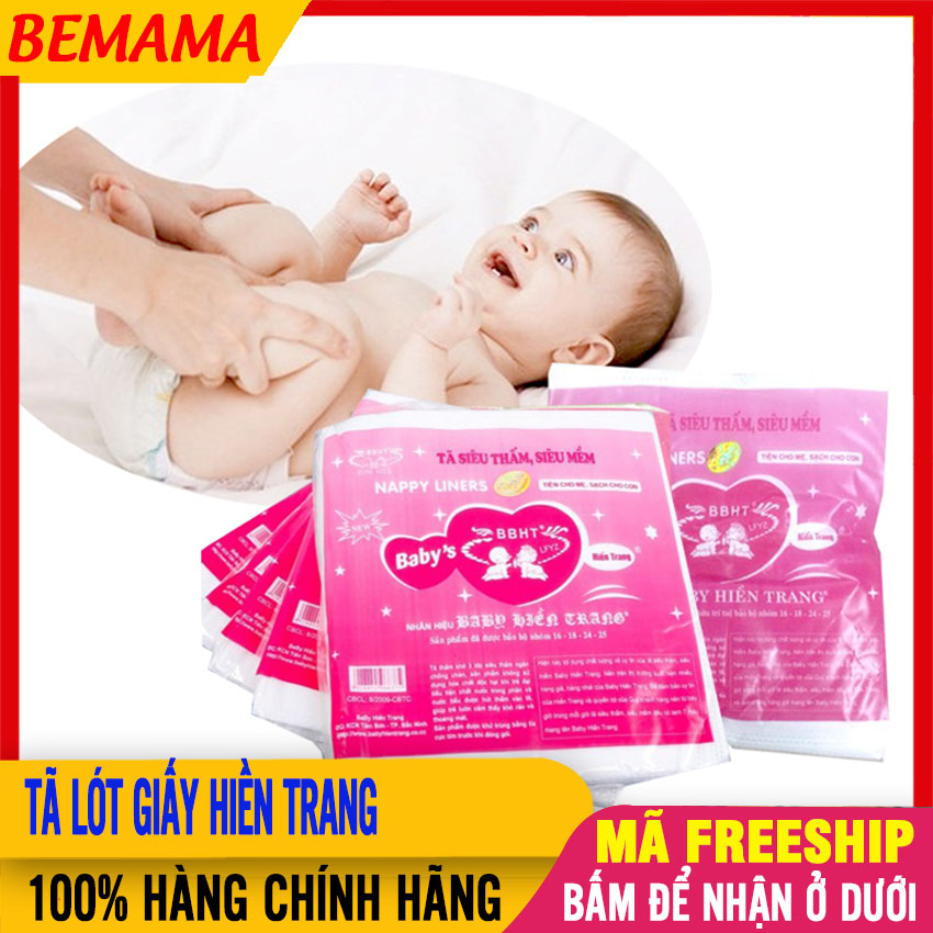 Tã Lót Sơ Sinh Lót Phân Su Chống Thấm Hiền Trang (15-20 tờ/ bịch) Miếng Lót Chống Thấm Mềm Mại Dày Dặn Lót Nôi Cũi Thay Bỉm Tả - Tấm Lót Sơ Sinh Giấy Lót Sơ Sinh Giay Lot So Sinh - bemama - 1 Tã Lót Hiền Trang