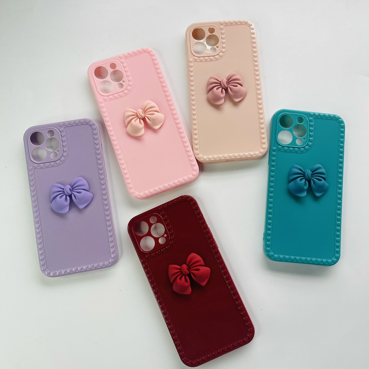 Ốp lưng iphone VIỀN TIM MỘT NƠ cho Iphone 6/6P/7plus/8/8plus/x/xs/xs max/11/11 pro/11 promax/12/12pro max,Anh Ga Case