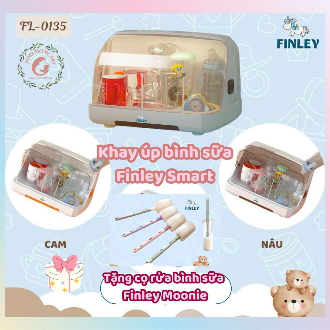Giá / Khay úp bình sữa, chén dĩa, ly tách nhựa PP cao cấp có nắp đậy Finley
