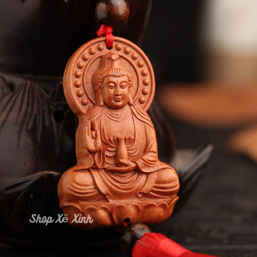 Phật Quan Âm, trang trí ô tô, văn phòng, nhà cửa chất liệu gỗ SHOP XẾ XINH