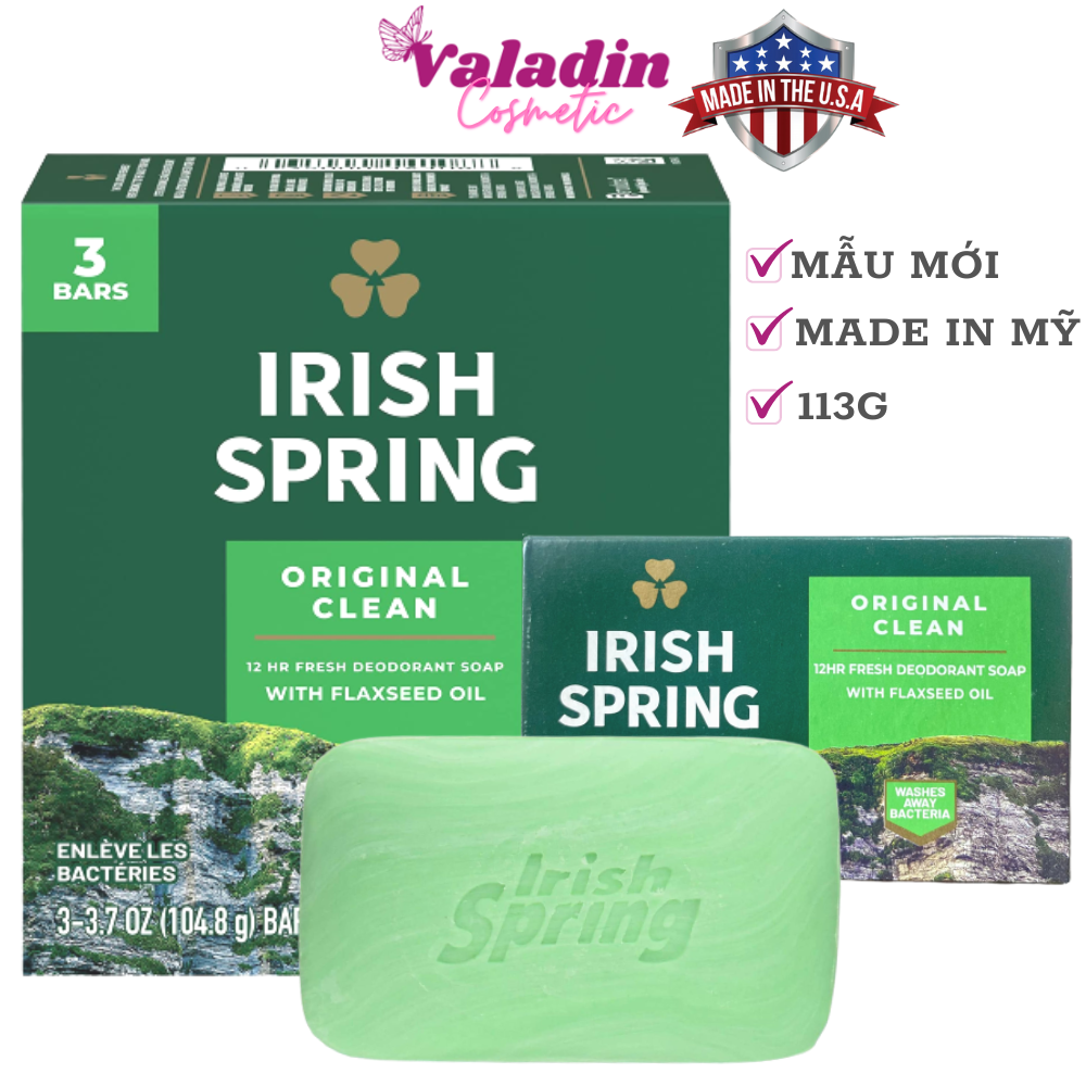 Xà bông cục irish spring mỹ 113g/104.8g xà phòng mỹ sà bông cục bánh xà phòng xà bông tắm mỹ -valadin