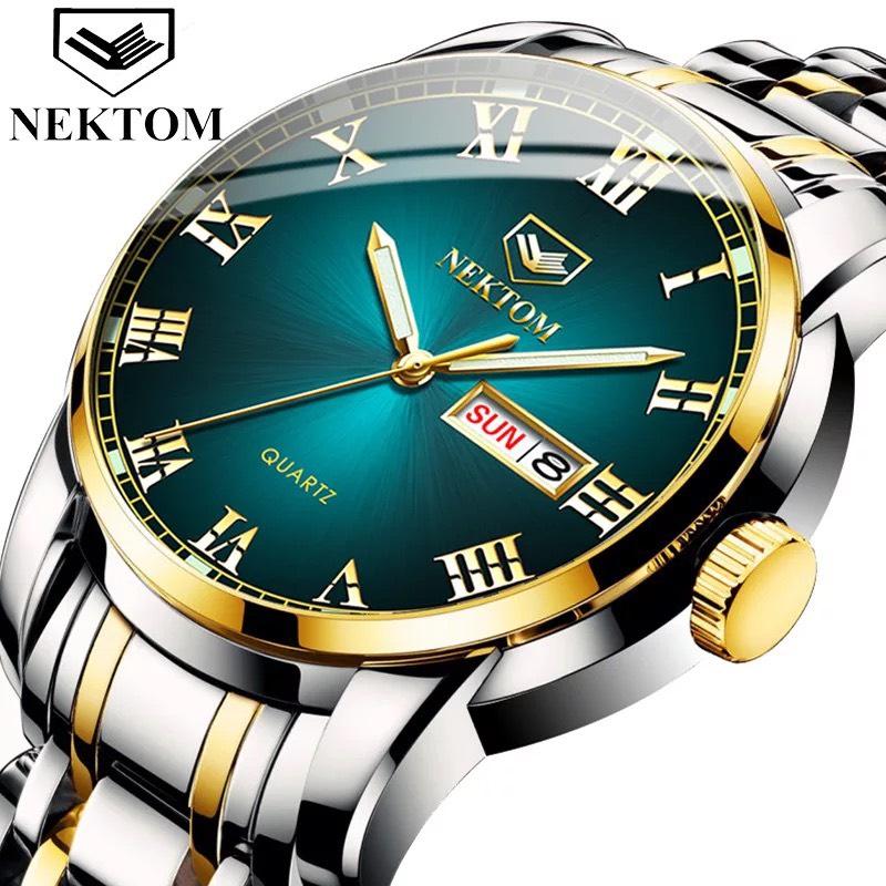 Đồng hồ Nam NEKTOM 8190 dây thép không gỉ cao cấp - BẢO HÀNH 12 THÁNG
