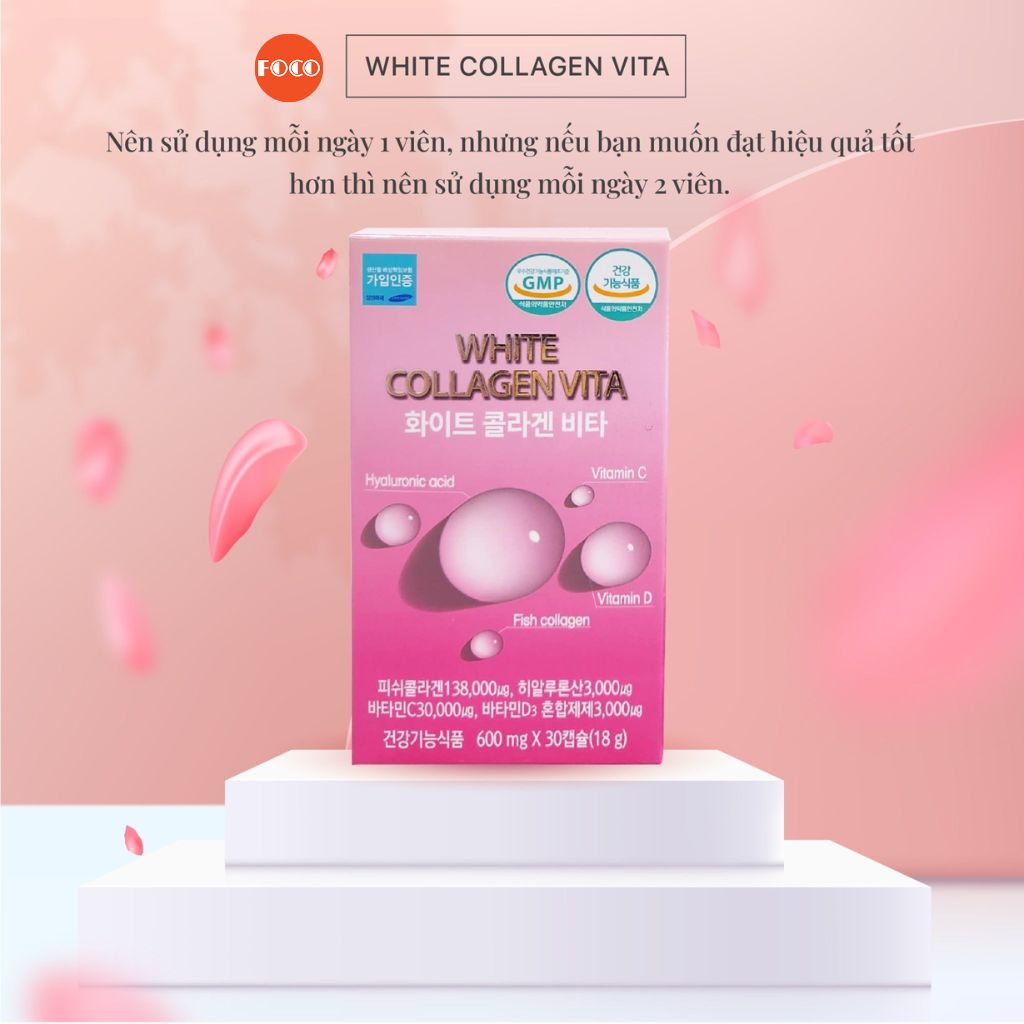 Viên uống trắng da Collagen Hàn Quốc Vitamin C bảo vệ da J.VITA Vỉ 30 viên