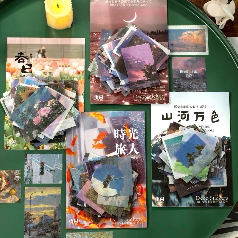 Set 100 pcs stickers về cuộc sống