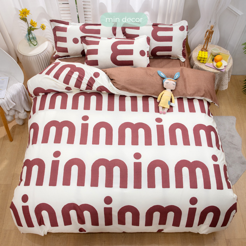 Bộ Chăn Ga Gối 4 Món Cotton 3D Mịn Decor, bộ drap giường mềm mại chống nhăn xù