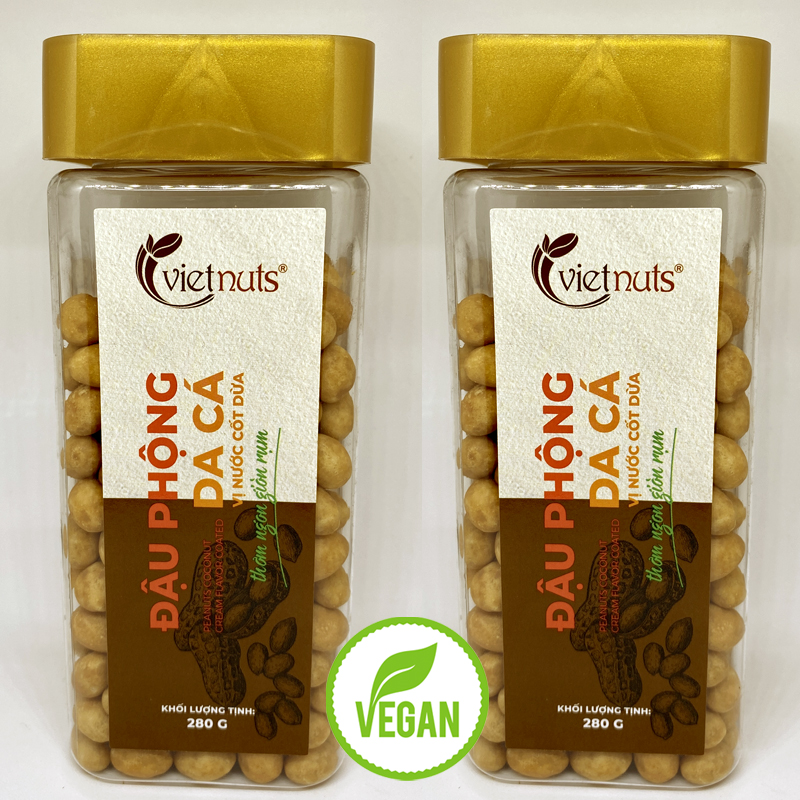 Combo 2 hộp Đậu phộng da cá vị nước cốt dừa Vietnuts