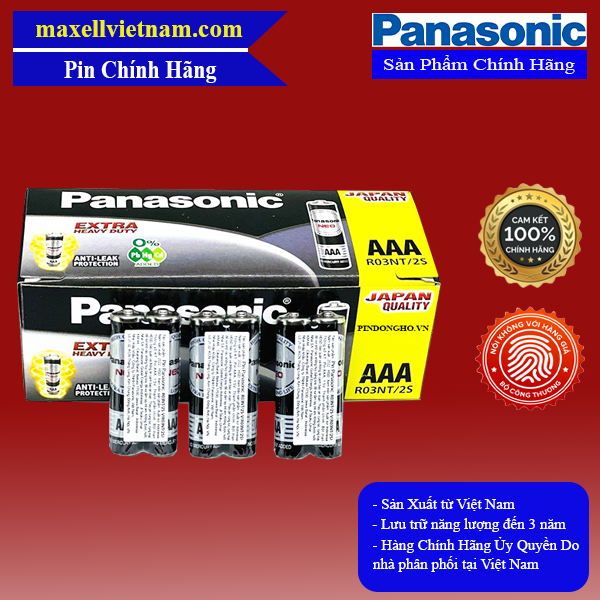Pin AAA Panasonic R03NT/2S chính hãng Indonesia dùng cho remote và thiết bị điện tử