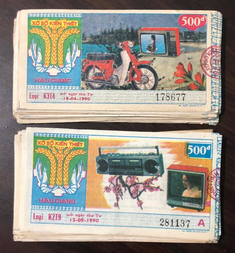 Tờ vé số 199x tỉnh Hậu Giang sưu tầm