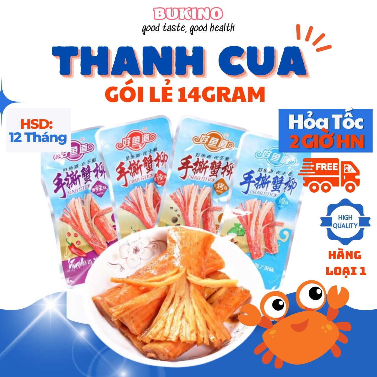 Thanh cua tẩm vị ăn liền nhiều vị gói 14gram