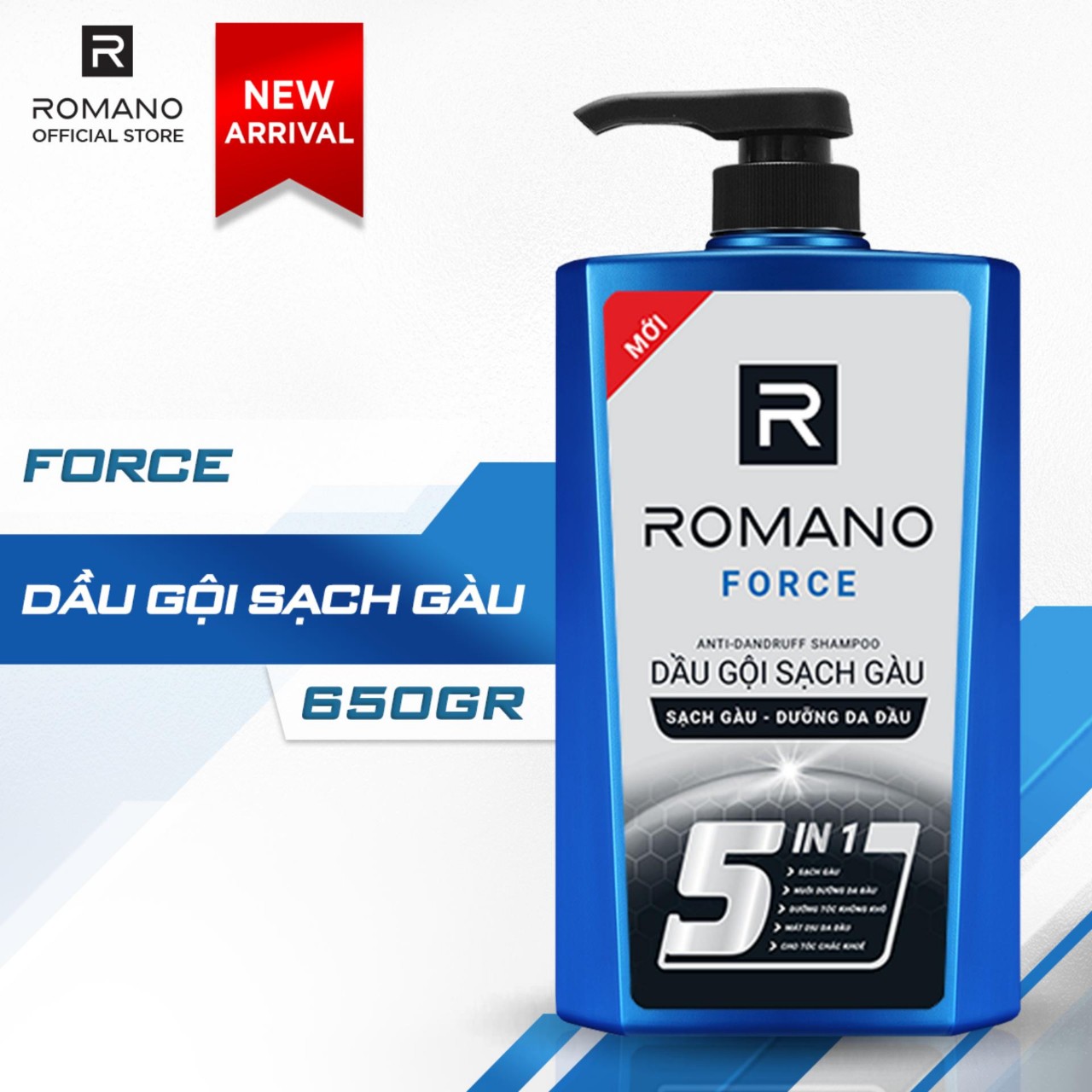 [HCM]DẦU GỘI SẠCH GÀU ROMANO FORCE 650G