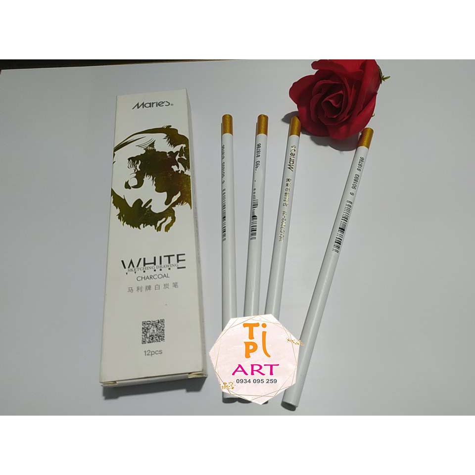 Bút chì trắng marie's c7302, chì than trắng