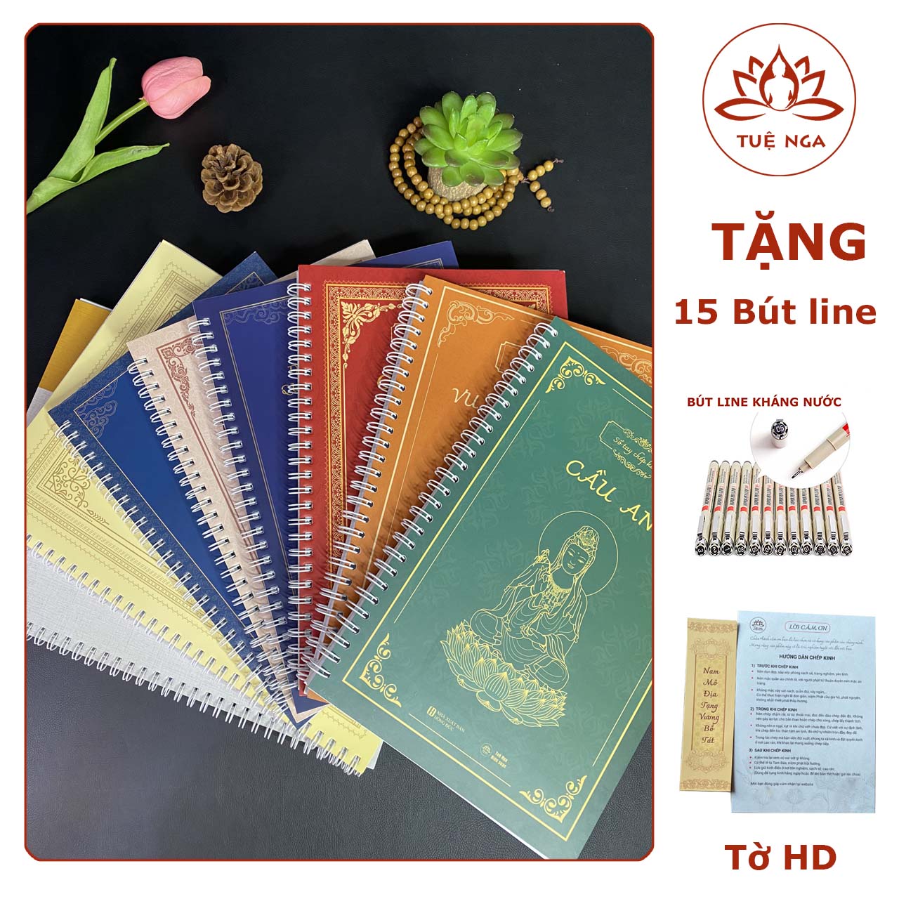 Combo 8 cuốn sổ tay chép kinh in mờ - tuệ nga