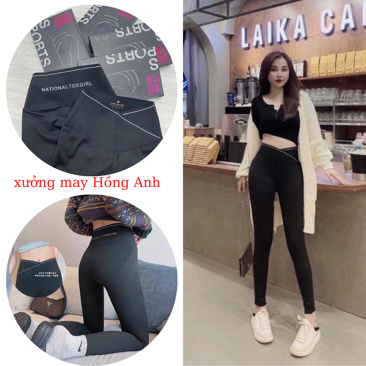 quần legging nữ cạp cao chất umi loại 1 gen bụng nâng mông-kèm hộp siêu sịn-quần legging co dãn
