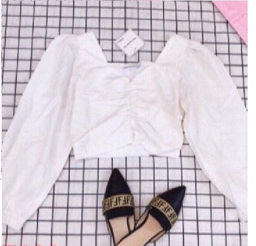 Áo kiểu nhún ngực tay phồng - Tặng 2 dây cột tóc xinh xắn cho đơn từ 149k