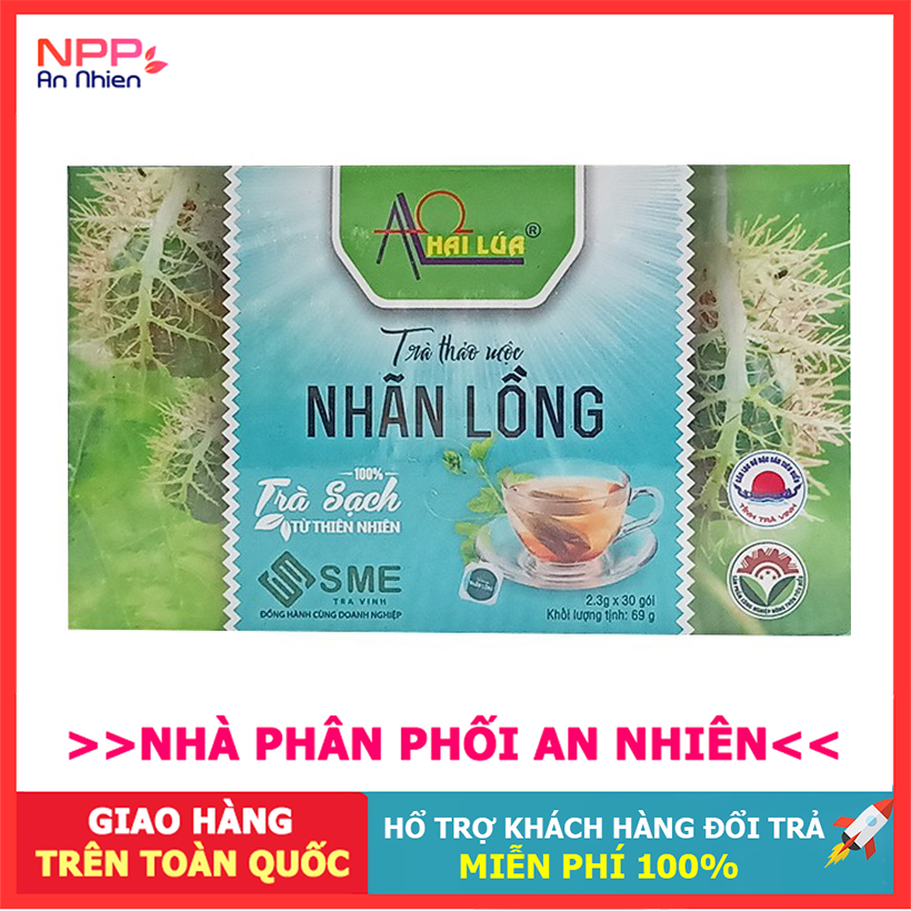 Hộp 30 gói trà nhãn lồng túi lọc hai lúa 69g-