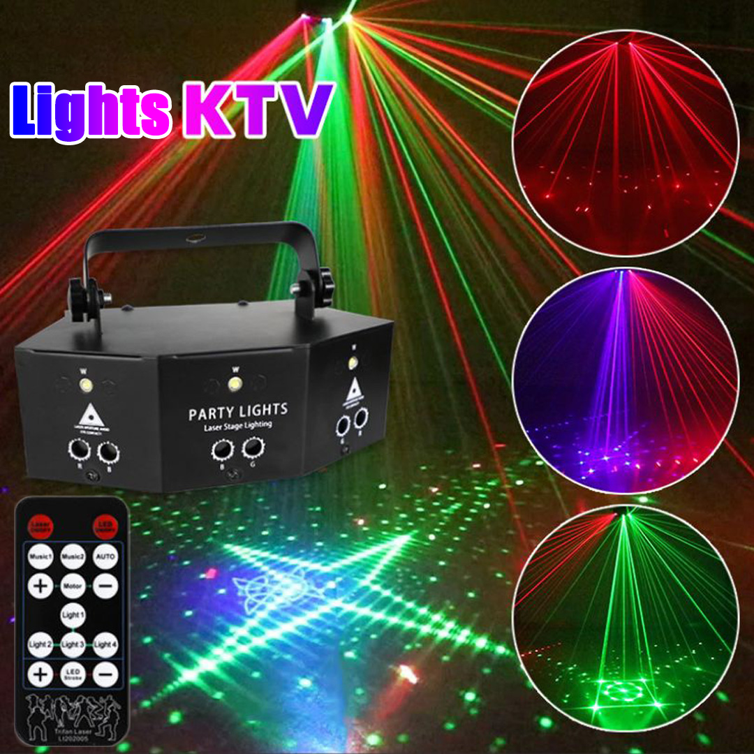 Đèn LASER Sân Khấu lớn cảm biến theo nhạc, Đèn Laser Cao Cấp 9 Mắt - Hàng Nhập Khẩu
