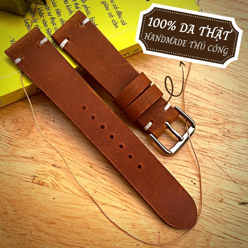 Dây Đồng Hồ Da Bò Sáp, Dây Da Đồng Hồ Nam, Dây Đeo Đồng Hồ, Dây Đồng Hồ Nam, Dây Da, Quai Đồng Hồ Thông Minh Size 18mm 20mm 22mm DW, Daniel Wellington, Orient, Seiko, Casio, Movado, M3 Vnstrap