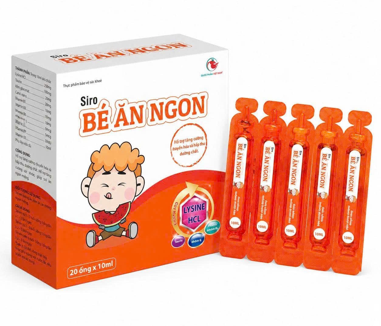 Siro bé ăn ngon ăn ngon hỗ trợ bé ăn ngon ngủ tốt bé thông minh ống
