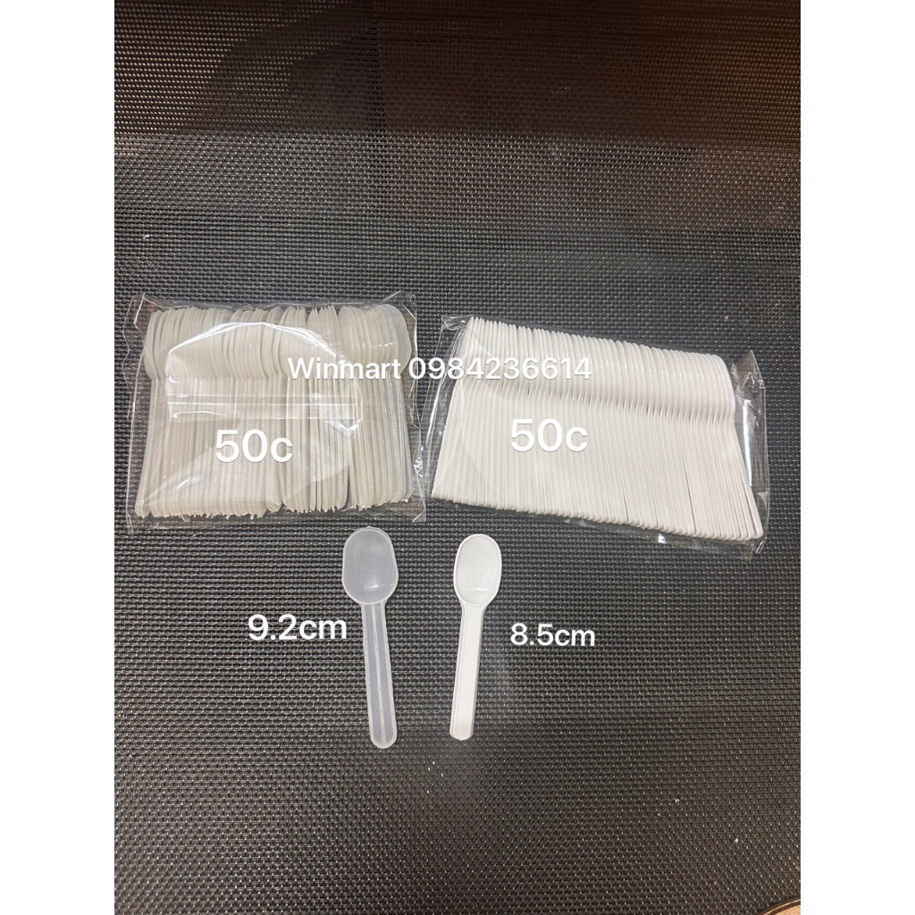 Set 50 thìa nhựa sữa chua dùng 1 lần tiện dụng