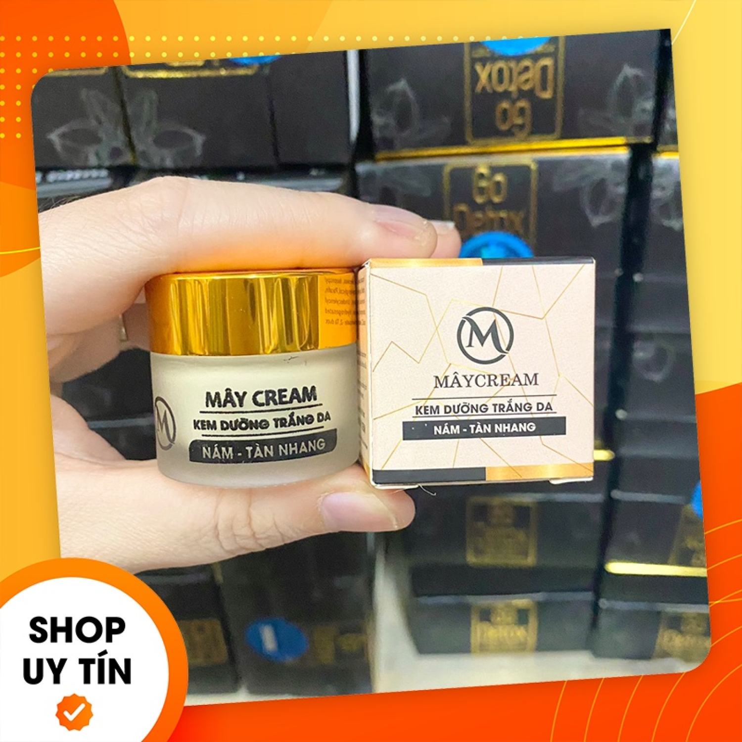 Kem face nắp vàng dưỡng trắng da giảm thâm nám mây cream - mỹ phẩm thanh mây - 8936038680766