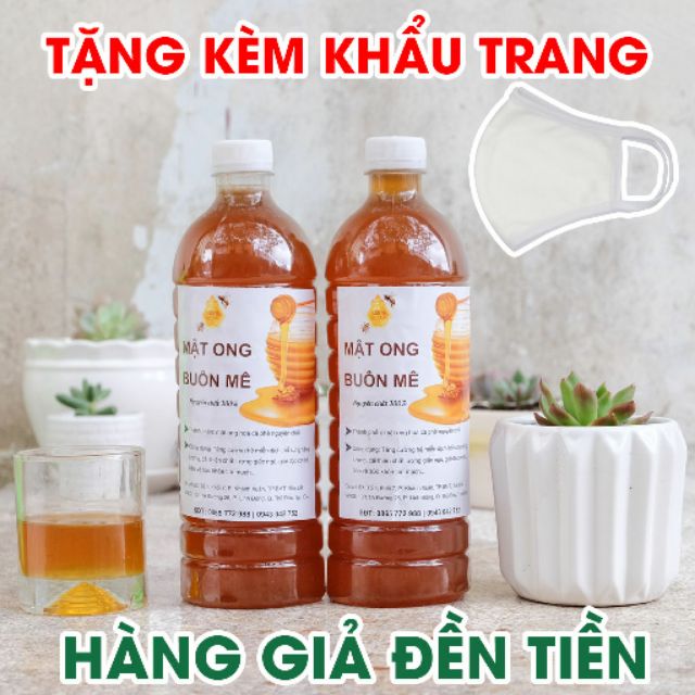Tặng kèm khẩu trang - 1 lít mật ong hoa cà phê đắk lắk hàng chuẩn