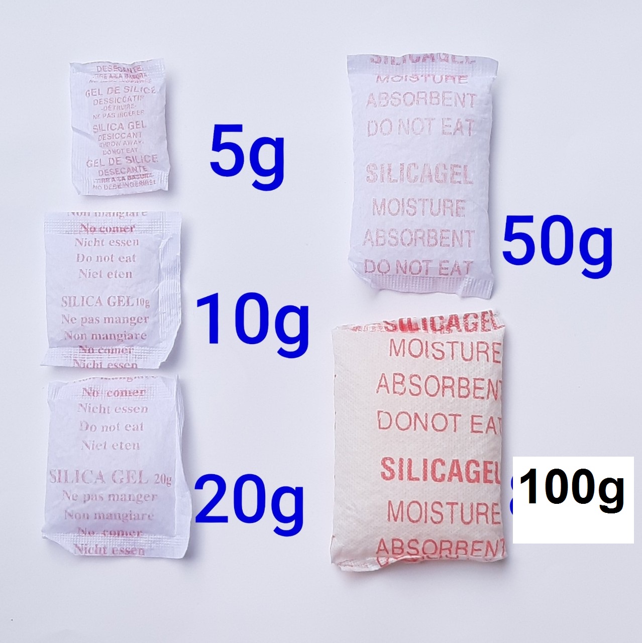[túi 100g] Gói hút ẩm (5g,10g,20g,50g,100g/gói nhỏ) silica gel desiccant đa chức năng hạt chống ẩm mốc khử mùi