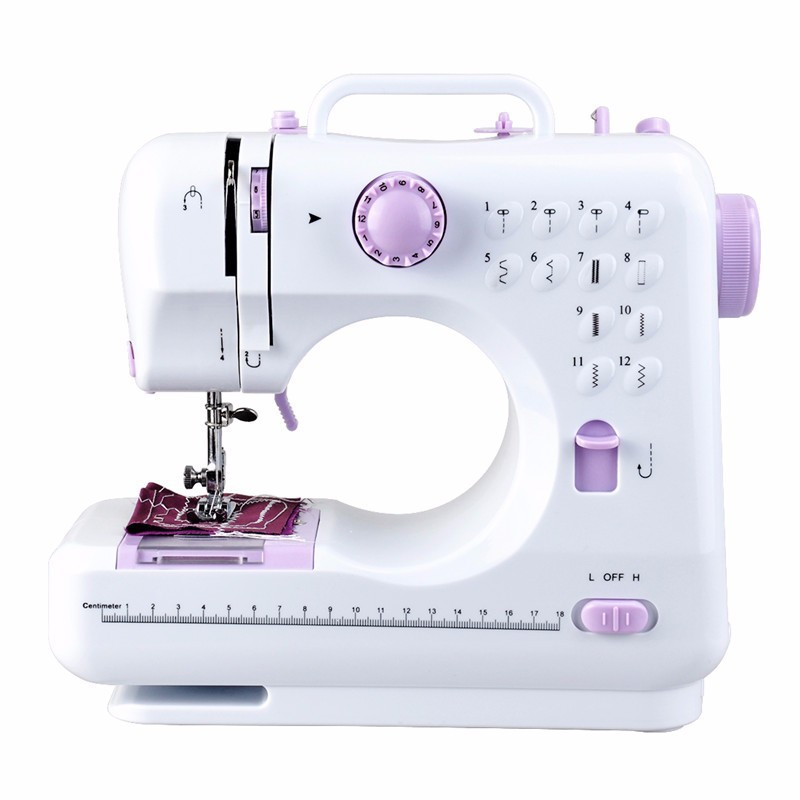 Máy May Có Vắt Sổ, Máy may mini gia đình cao cấp với 12 chế độ may khác nhau tiện lợi, máy khâu gia đình không kén vải sử dụng dễ dàng, máy khâu mini có giả vắt sổ có bàn đạp ga tiện lợi với 12 chế độ may cho các loại vải