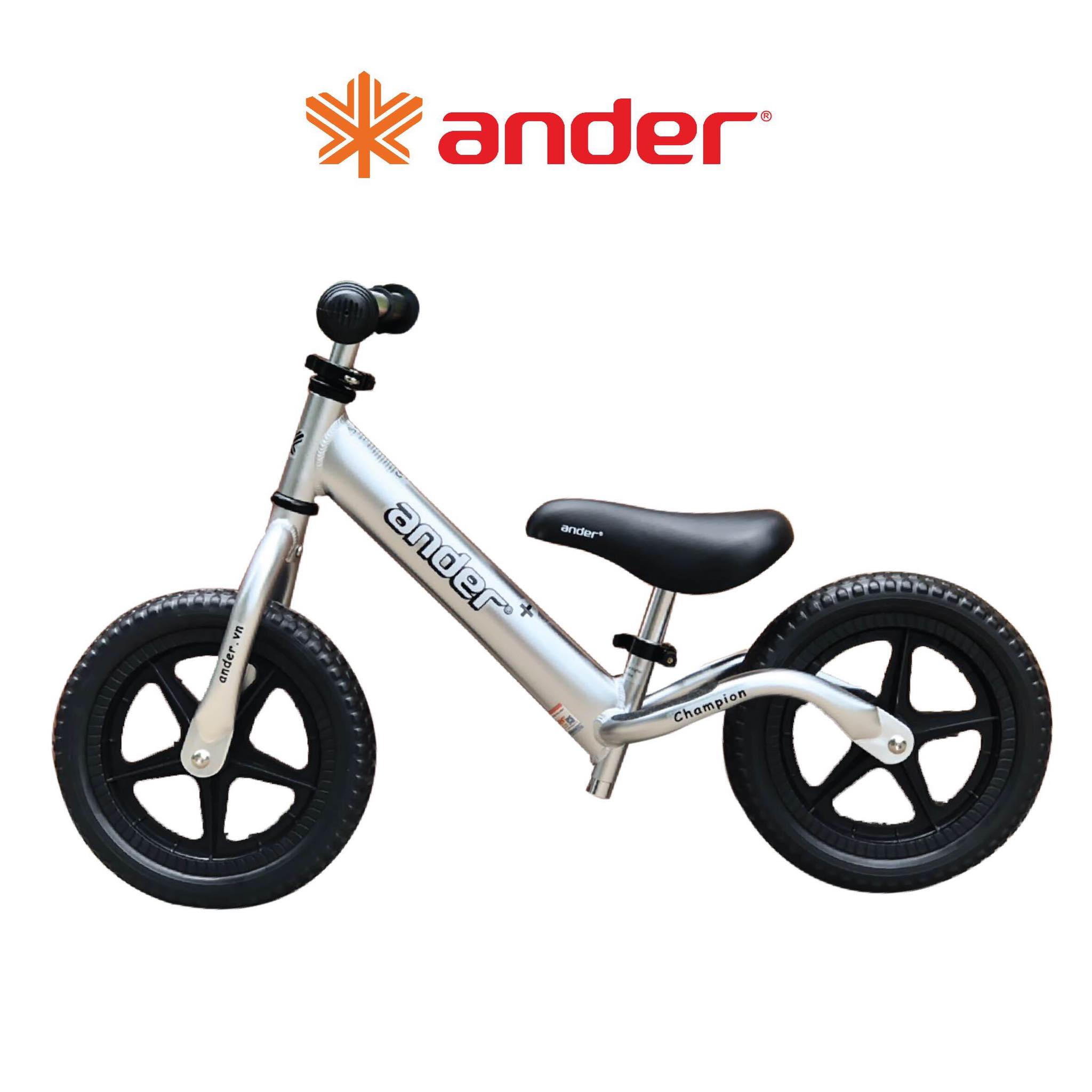 Xe thăng bằng Ander Plus - Màu bạc - Dành cho trẻ từ 16 tháng đến 6 tuổi, cổ xe được trang bị hệ thống long đen chống rung, lắc