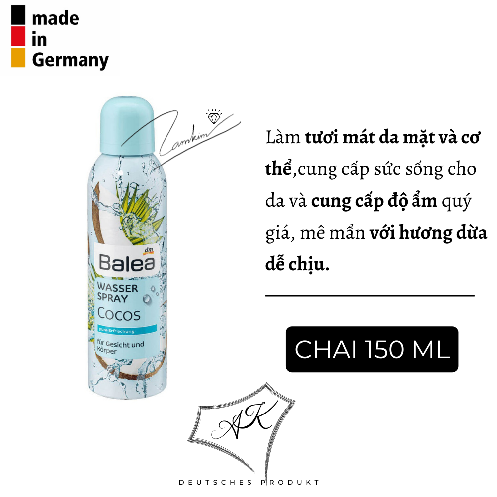Xịt khoáng hàng nội địa Đức - Balea - 150ml