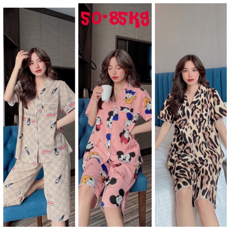 Bộ lửng pijama bigsize 50-100kg đồ mặc nhà đông xuân cho nữ thoải mái