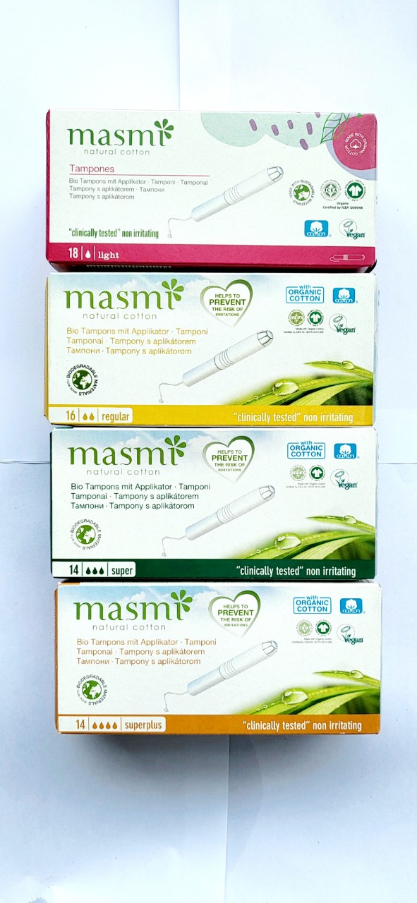 Tampon Masmi Organic Cotton có cần đẩy