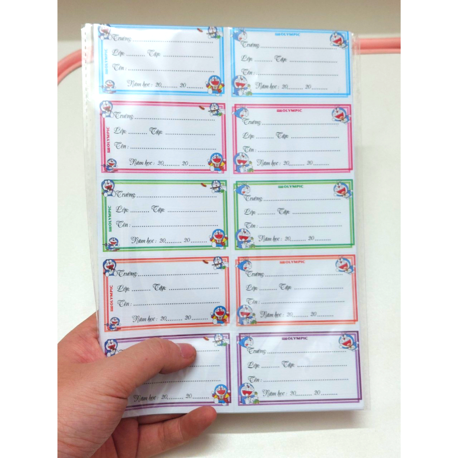 Nhãn vở decal có keo xấp 50 cái dễ thương