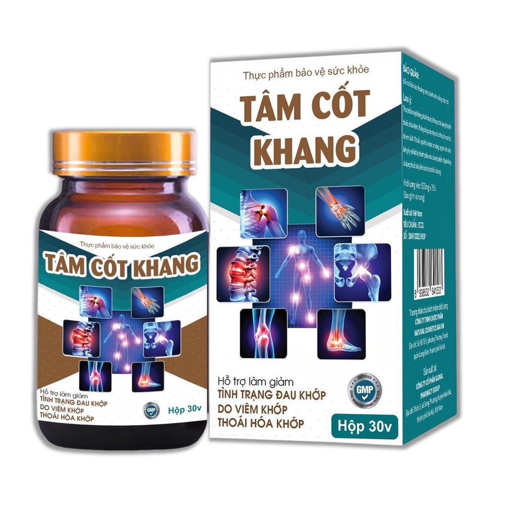 Viên uống xương khớp Tâm Cốt Khang, bổ sung Glucosamin giảm đau nhức xương khớp, tăng hấp thu canxi chống loãng xương, giảm tình trạng thoái hóa khớp